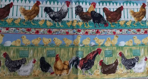 Coupon tissu patchwork poule - tissu,