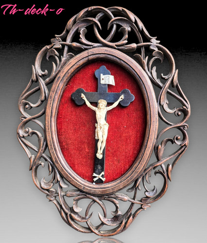 Cadre christ crucifix xixeme - crucifix,