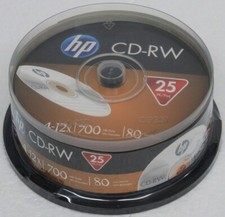 25PK HP CD-RW Logo 4x-12x Rewritable blank discs 700MB