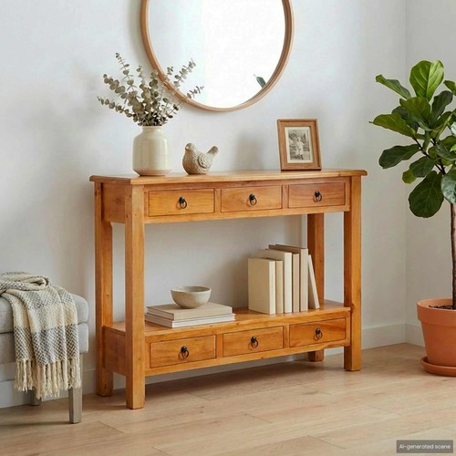 Table console naturel 115 32 - table,