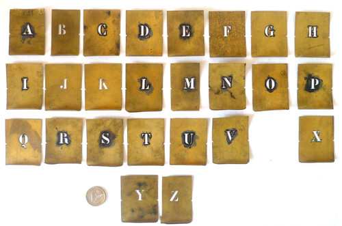Ancien pochoir alphabet - ancien, en