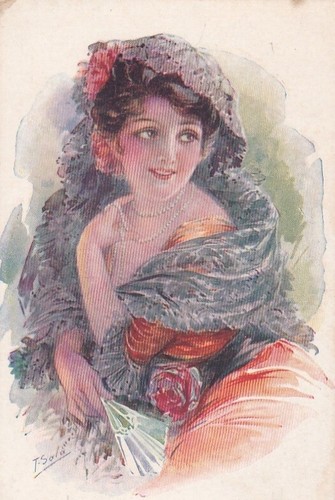 Cpa art illustration femme - cpa,