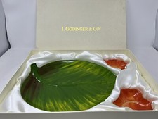 I.GODINGER & CO. "GARDEN OF EDEN" SERVING TRAY WITH 2 CANAPE DISHES