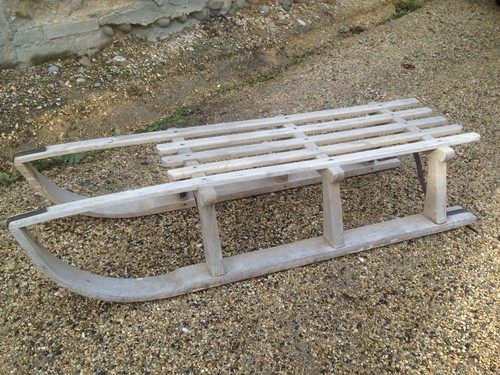 Ancienne luge bois - ancienne, en