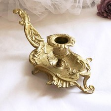 Bougeoir à main bronze doré style rocaille Louis XV