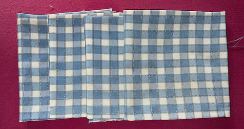 Tissu vintage morceaux vichy - tissu,