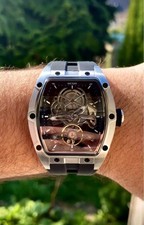 Gorgeous Racing Automatic Mechanical Watch Skeleton Dial Sport Watch Men Gift