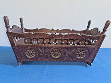 STUNNING CRIB BED CHILD ROCKING BRETON CRAFT MINIATURE FURNITURE DOLL