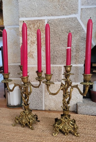 Paire bougeoirs chandeliers - paire,