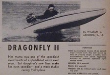 10' Racing Hydroplane 1955 HowTo build PLANS *Dragonfly II*