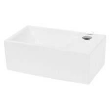Lave-mains lavabo vasque salle de bain céramique rectangulaire blanc 350x205mm
