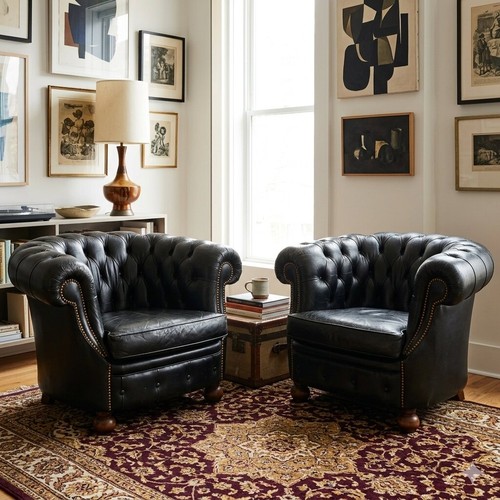 Fauteuils chesterfield anciens - fauteuils,