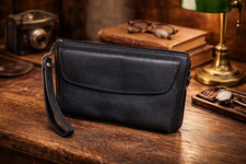 Sacoche cuir noir Le Tanneur