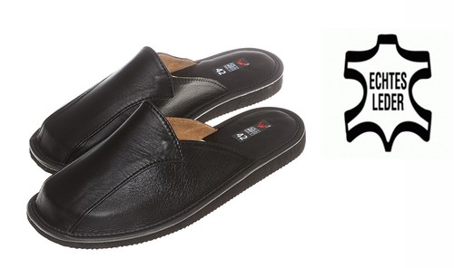 Pantoufles cuir véritable - en,