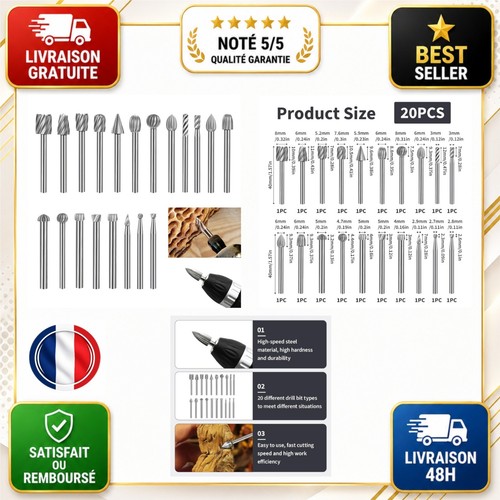 Fraises rotatives hss mm - 20,