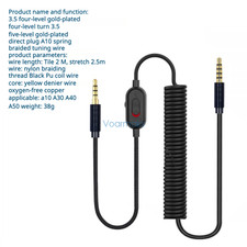 Audio Cable for Logitech Astro A10/ A30/ A40/ A50 Headphone Tuning Cable