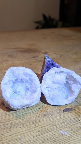 Paire géode quartz blanc - paire,