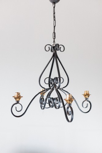 Ancien lustre fer forgé - en,