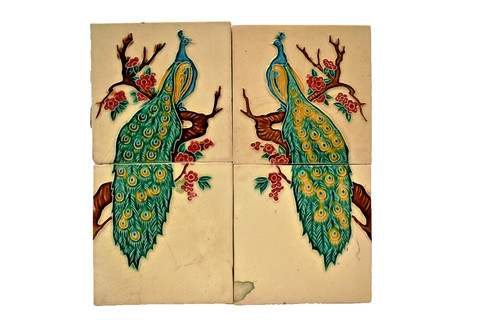 Carreaux paon antiques art - carreaux,