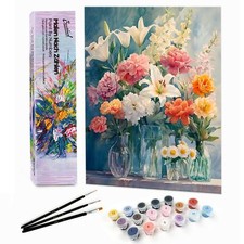 Painting by Adult Number Landscapes with Brushes and Acrylic DIY Pei...