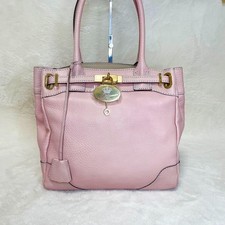 A.D.M.J. ACCESSOIRES DE MADEMOISELLE Tote Bag Handbag Purse Leather in Pink USED