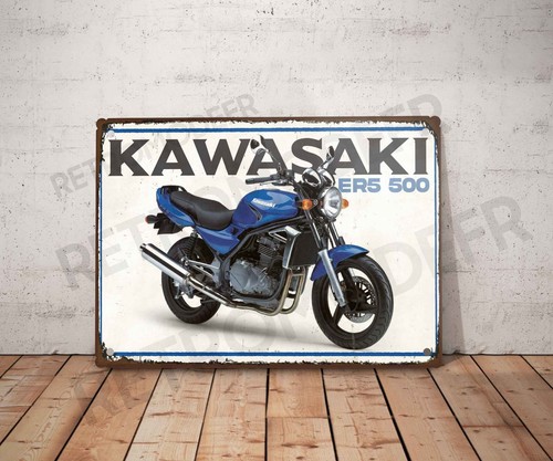 Plaque métal vintage kawasaki - vintage,