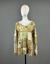 AVENTURES DES TOILES Artsy Wearable Art Long Sleeve Tunic Top Shirt Size IT 42