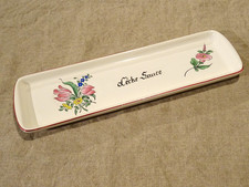 Plateau à cuillère Lèche sauce Lunéville KG modèle réverbère décor floral