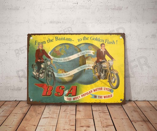 Plaque métal vintage bsa - vintage,