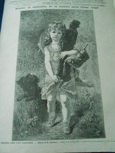 Gravure 1878 petit fille - 1878,