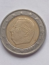 2 euros 2007 Belgique. Rare Fauté Et désaxée. les Étoiles Plus Proche Au Cercle.
