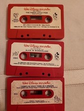 VTG Disney Storyteller Read Along Cassette Tapes Lot 3 Little pigs, Alice,Dragon