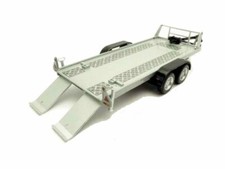 REMORQUE VOITURE PLATEAU DOUBLE ESSIEUX 1/43 Métal et Plastique