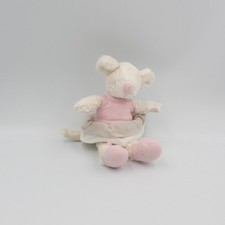Doudou souris blanche rose