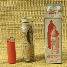 NESTLE' MODEL 1930'S MILK PRINTED PYREX BOTTLE BABY BABY BABY BABY