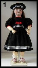 robe & béret poupée ancienne Jumeau SFBJ Halbig dress & hat antique bisque doll