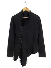Rundholz Black Asymmetrical Hook Eye Fastenings Jacket, Size S