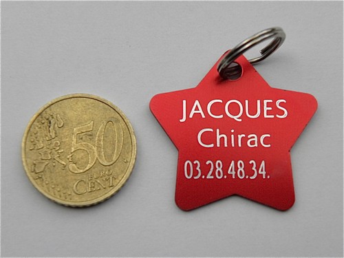 Medaille gravee chien - chien, etoile