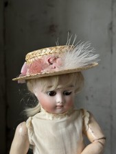 Straw hat for small antique doll