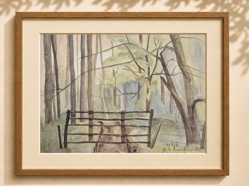 Dessin ancien aquarellé