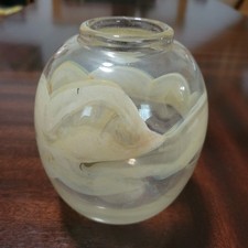 EARLY MARK PEISER CONTEMPORARY ART GLASS VASE, DATED 1971