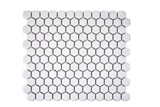 Mosaïque carreau céramique hexagone blanc brillant mur 11A-0102_f | 10 plaques