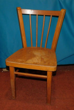 ANCIENNE PETITE CHAISE SIGNÉE BAUMANN 60'S . ENFANT ÉCOLIER POUPÉE BISTROT
