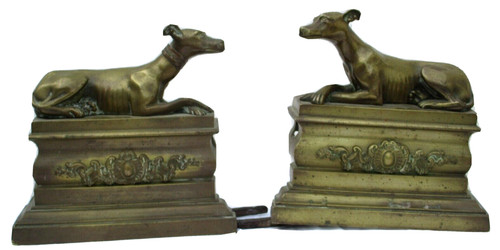 Chenets bronze décor aux