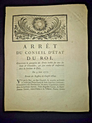 Arret 1777 louis xvi - arret,