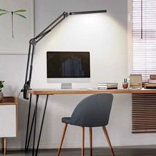 Adjustable LED Desk Lamp 33CM – Folding Swing Arm Clip-On Eye-Care Light