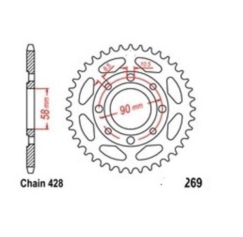 Roue chaîne dents - 45,