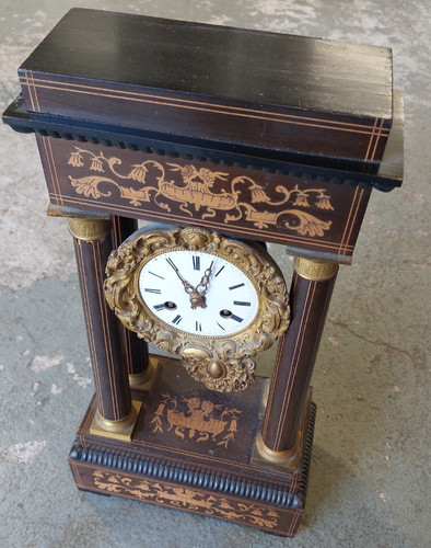 Pendule portique palissandre - pendule,
