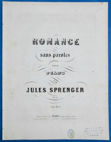 Jules sprenger piano partition - sprenger,
