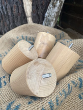 Lot de 4 pieds de lit sommier Rond Bois